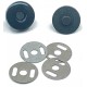 Zwarte magnetische inslag drukknoop. 18 mm. doorsnee. per stuk.
