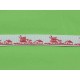 Sierband Wit met Rode molen en huisjes  10mm breed
