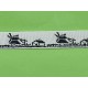 Sierband Wit met Zwarte molens en huisjes  10mm breed
