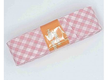 Biaisband bundel 2 mtr   Roze BB ruit  5016H