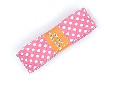 Biaisband bundel 2 mtr  Roze met witte stipjes  1016H