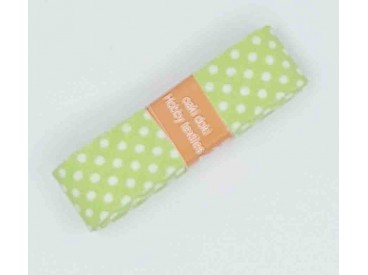 Biaisband bundel 2 mtr  Lime met witte stipjes  1008H