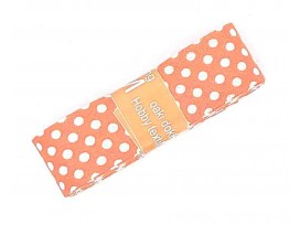 Biaisband bundel 2 mtr  Oranje met witte stipjes  1011H