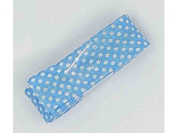 Biaisband bundel 2 mtr  Aqua met witte stipjes   1005H