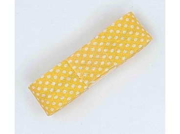 Biaisband bundel 2 mtr  Eigeel met witte stipjes  1021H