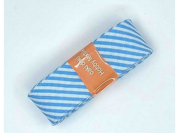 Biaisband bundel 2 mtr  Aqua/wit gestreept  6006H