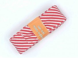 Biaisband bundel 2 mtr  Rood/wit gestreept  6010H