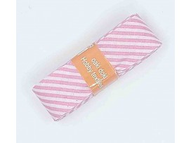 Biaisband bundel 2 mtr  Roze/wit gestreept  6016H