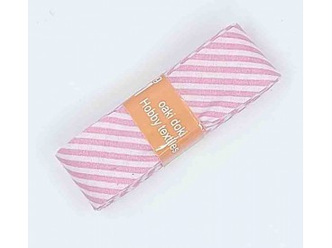 Biaisband bundel 2 mtr  Roze/wit gestreept  6016H
