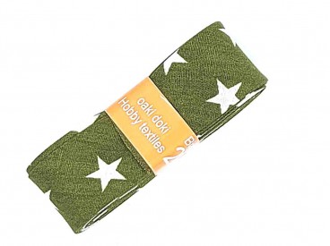 Biaisband bundel 2 mtr Legergroen met witte ster  2008H