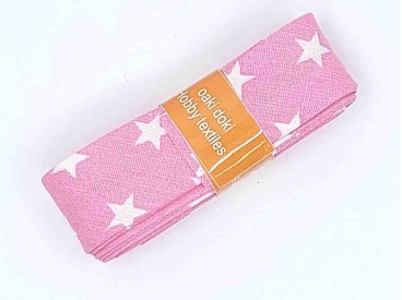 Biaisband bundel 2 mtr Roze met witte ster  2016H