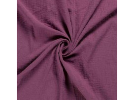 Mousseline  stof Effen donker oudroze  03001-013N