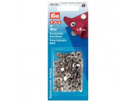 Mini drukknoopjes Zilver navulling van Prym  doornee 8mm