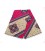 Afrikaanse stof Pink/Zand met schuine banen en ornamenten  6-yards