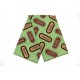 Afrikaanse stof Groen/Bruin met een paperclip motief RW1704