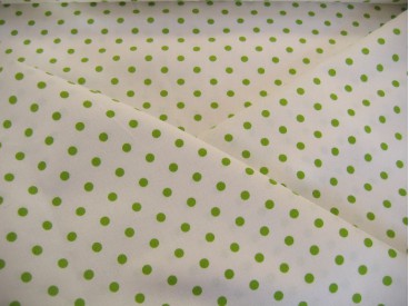 Middel stip katoen Wit/lime 8206