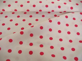 Grote stip katoen Wit/pink 8213