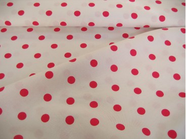 Grote stip katoen Wit/pink 8213