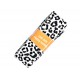 Biaisband met panterprint in een bundel van 2 meter lang.  Wit/zwart  2 cm breed  100 % katoen