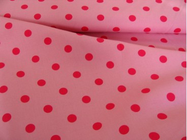 Grote stip katoen Roze/pink 8222