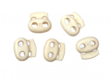 Koordstopper 2 gaats klein  Creme   18 x 16 mm