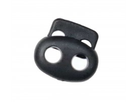 Koordstopper 2 gaats klein zwart  18 x 16 mm