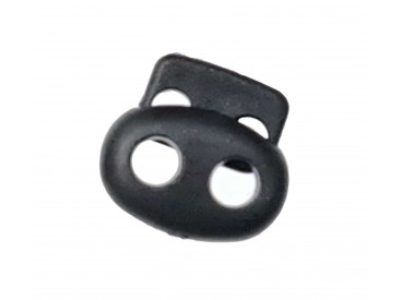 Koordstopper 2 gaats klein zwart  18 x 16 mm