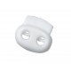 Koordstopper 2 gaats  klein wit  18 x 16 mm