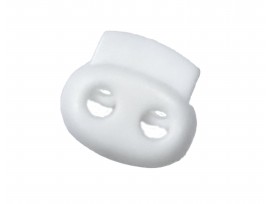 Koordstopper 2 gaats  klein wit  18 x 16 mm