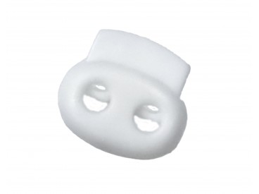 Koordstopper 2 gaats  klein wit  18 x 16 mm