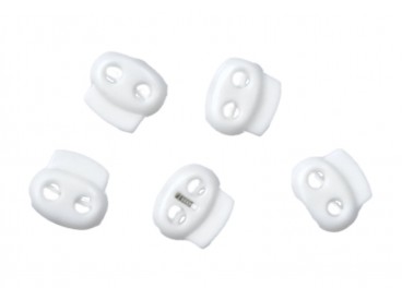 Koordstopper 2 gaats  klein wit  18 x 16 mm