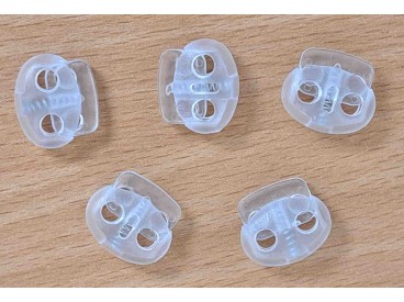 Koordstopper 2 gaats klein doorschijnend  18 x 16 mm