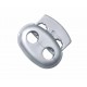 Koordstopper 2 gaats klein  Zilvergrijs   18 x 16 mm