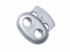 Koordstopper 2 gaats klein  Zilvergrijs   18 x 16 mm
