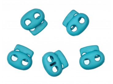 Koordstopper 2 gaats klein  Aqua   18 x 16 mm