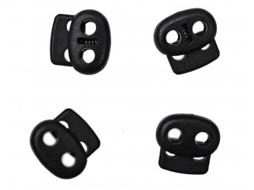 Koordstopper 2 gaats groot Zwart  25x22 mm