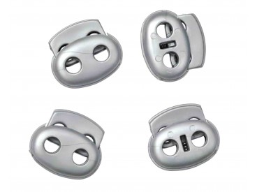 Koordstopper 2 gaats groot Zilvergrijs  25x22mm