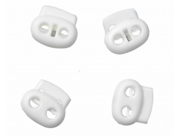 Koordstopper 2 gaats groot Wit Iets kleiner  22x19mm