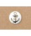 Ankerknoop op steeltje Wit met zwart/goud anker  15mm ak115