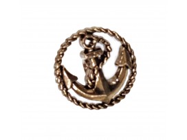 Ankerknoop open op steeltje Goud  15mm  ak103