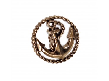 Ankerknoop open op steeltje Goud  15mm  ak103