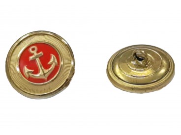 Ankerknoop op steeltje Rood/goud  22m  ak102