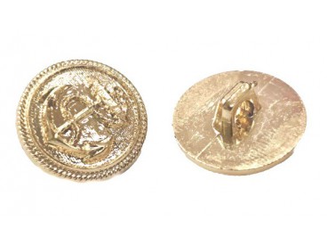 Ankerknoop op steeltje met anker Heldergoud  18mm  ak106