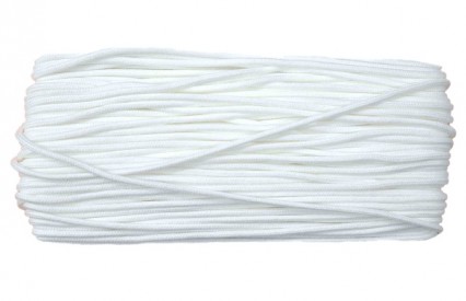 Koord wit.  Doorsnee circa 3,5 mm  Katoen/polyester  De kleur is door en door hetzelfde