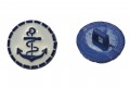 Ankerknoop op steeltje Donkerblauw anker op witte achtergrond 16mm  ak113