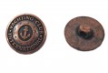 Ankerknoop op een steeltje  Klein anker en in de rand tekst.  Kunststof knoop antiek messing look  18 mm doorsnee
