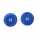 Grote knoop 4 gaats  blauw.  Doorsnee: 44 mm Ronde kunststof knoop met een vierkante groef, met afgeronde hoeken.