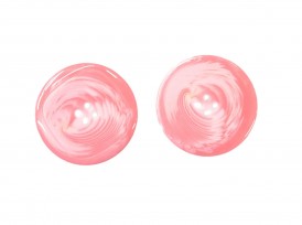 Grote knoop 4 gaats  roze, Iets gemeleerd. Doorsnee: 44 mm Ronde kunststof knoop met een vierkante groef, met afgeronde hoeken.