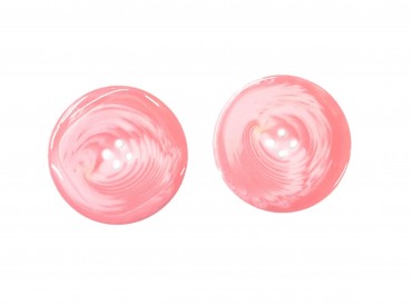 Grote knoop 4 gaats  roze, Iets gemeleerd. Doorsnee: 44 mm Ronde kunststof knoop met een vierkante groef, met afgeronde hoeken.