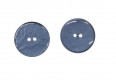 Grote glanzende blauw/grijs gemeleerde knoop. 30 mm. doorsnee
